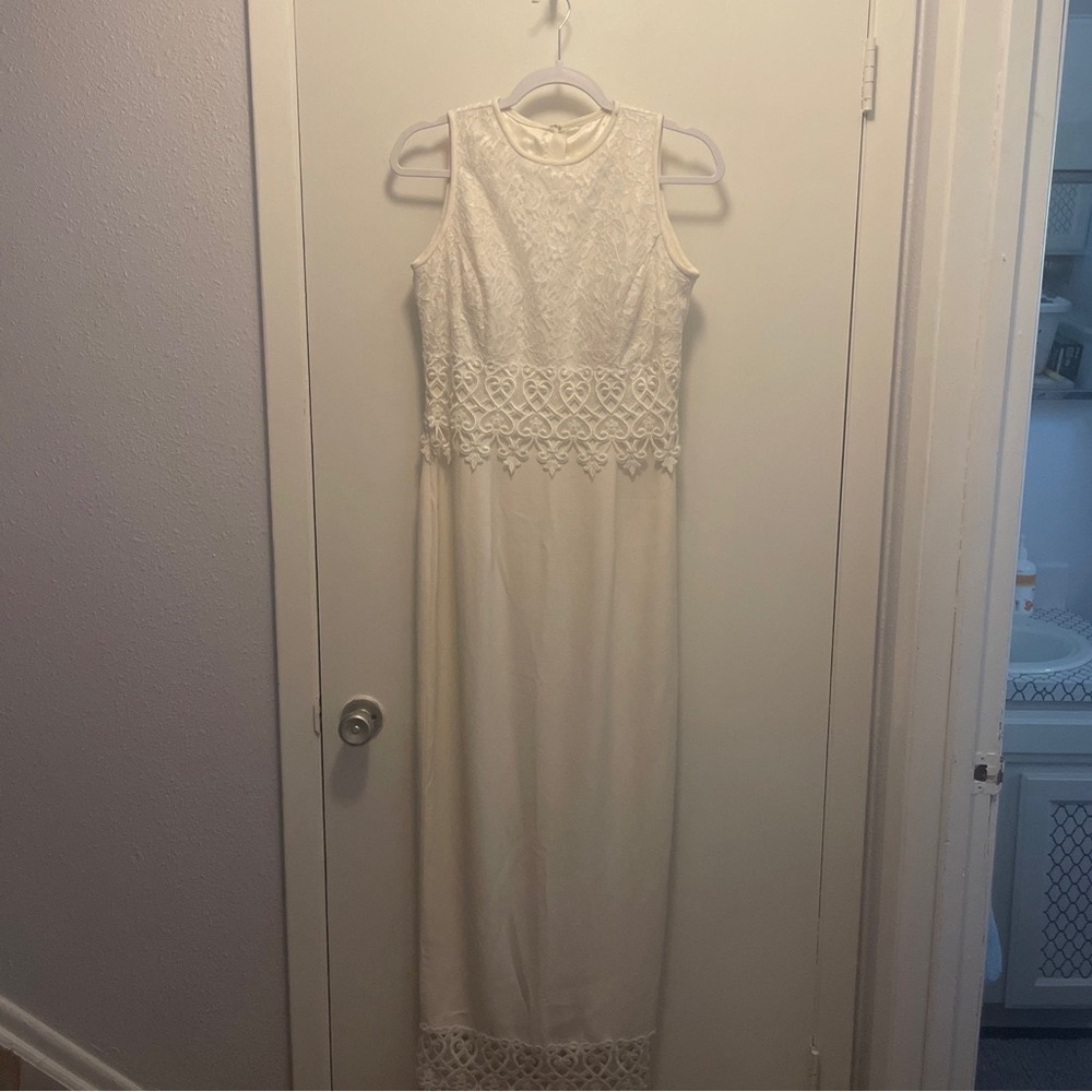 NWT Vintage JESSICA McCLINTOCK Bridal Wedding Gown Pearl Buttons Ivory Lace Sz 8